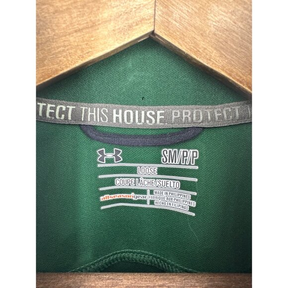 Under Armour Green Full-Zip Jacket With White Stripe Accents Loose Fit Size S - Picture 4 of 10